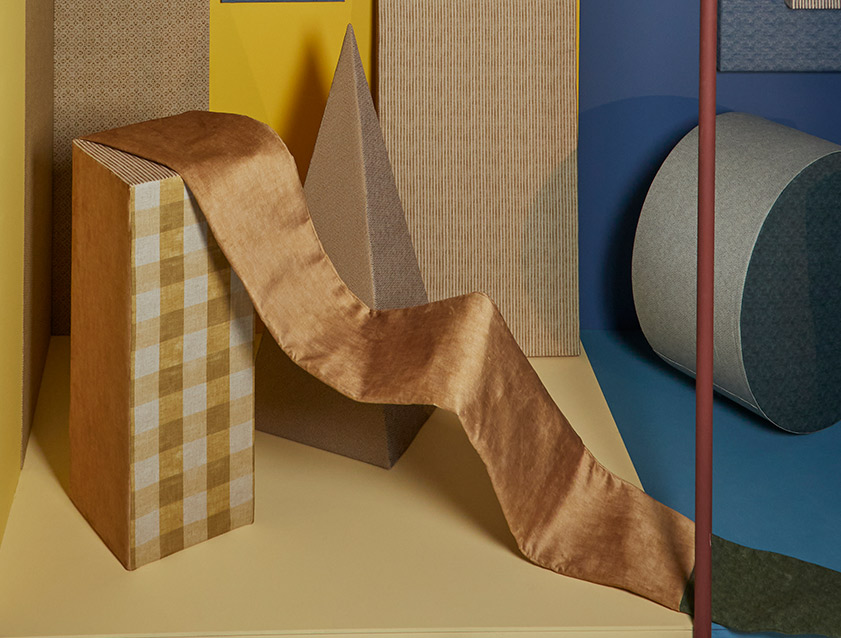 Shapes and textures in yellow and blue